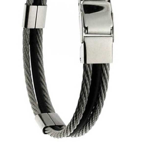 2 FOR $50! Men's Borgio Stainless Steel Bracelet - Picture 4 of 4
